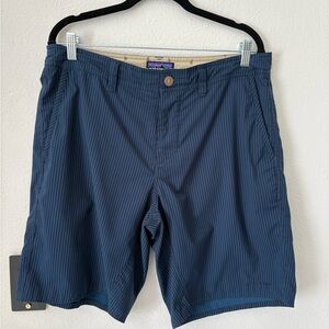 Patagonia Men's Shorts Size 34 Blue Pinstripe Hiking Outdoor Casual Lightweight